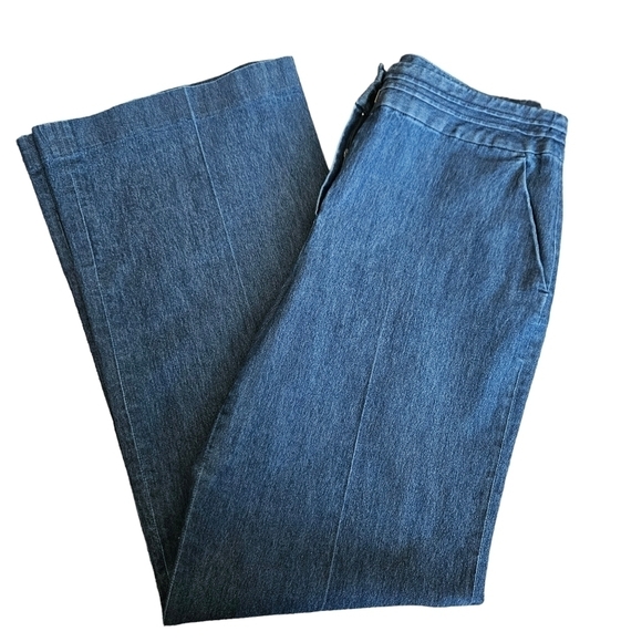 Larry Levine Womens Wide Leg Stretch Jeans Sz 8 Casual Wide Leg - Picture 4 of 11